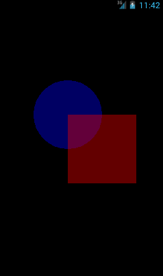 BitmapDrawableで描画した円と四角形